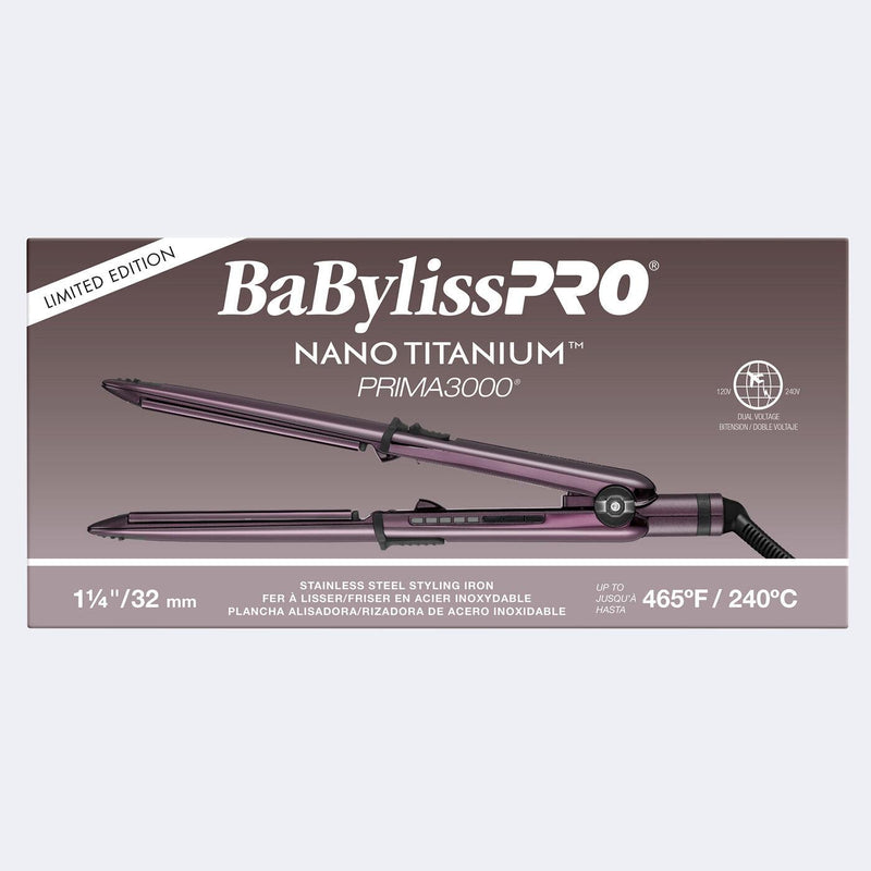 Plancha de peinado Prima3000 de 1 1/4" de la colección Nightfall de edición limitada Nano Titanium™ de BaBylissPRO®