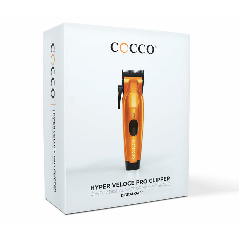 Cocco Hyper Veloce Pro Cordless Trimmer w/ Digital Gap Ambassador Graphene Blade + Charging Stand (CHVPT) Orange