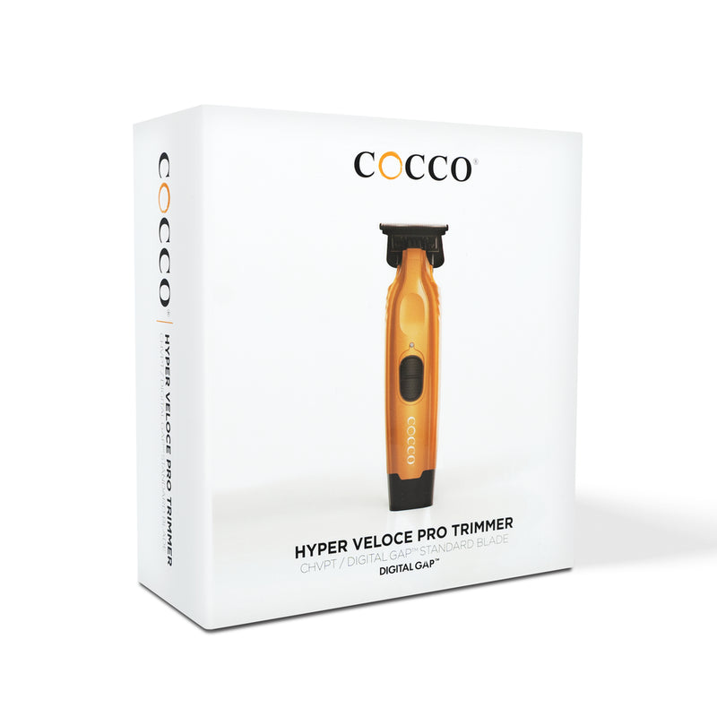 Cocco Hyper Veloce Pro Cordless Trimmer w/ Digital Gap Ambassador Graphene Blade + Charging Stand (CHVPT) Orange