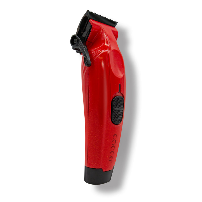 Cocco Hyper Veloce Pro Cordless Clipper w/ Digital Gap Ambassador Graphene Taper Blade + Charging Stand (CHVPC) Red