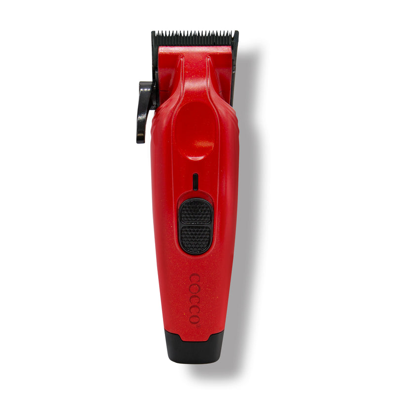 Cocco Hyper Veloce Pro Cordless Clipper w/ Digital Gap Ambassador Graphene Taper Blade + Charging Stand (CHVPC) Red