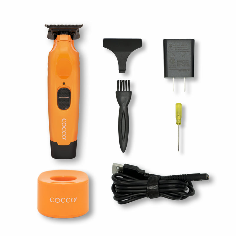 Cocco Hyper Veloce Pro Cordless Trimmer w/ Digital Gap Ambassador Graphene Blade + Charging Stand (CHVPT) Orange