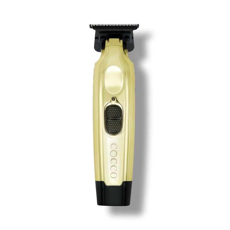 Cocco Veloce Pro Cordless Trimmer w/ Digital Gap Ambassador DLC Blade + Black Charging Stand (CVPT) Gold