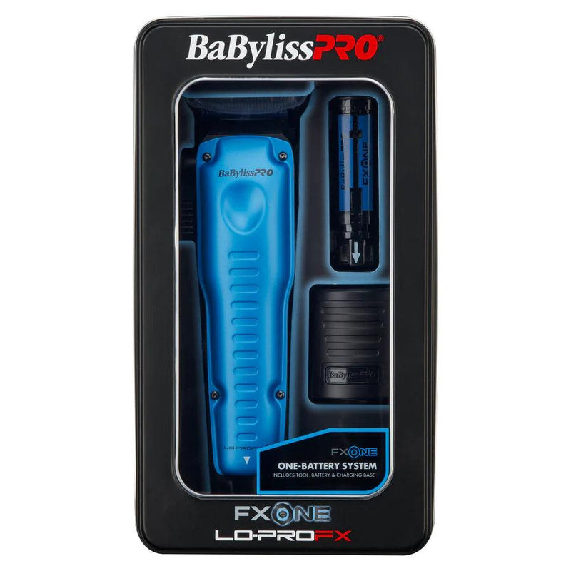 BaBylissPRO FXONE Lo-Pro FX High Performance Low Profile Limited Edition Black & Blue Clipper w/ Interchangeable Lithium Battery Pack (FX829BL)