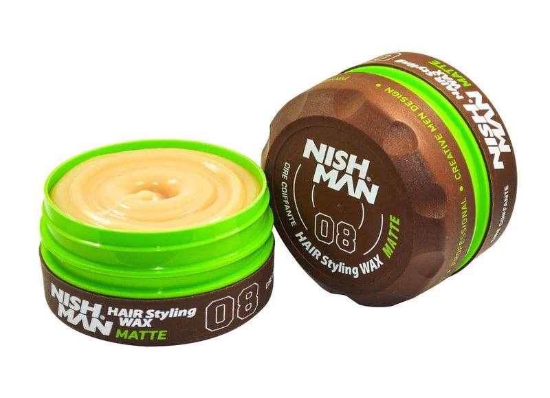 Nishman Hair Styling Matte Looking Wax 08 Matte - AdrianaBeautySupply II