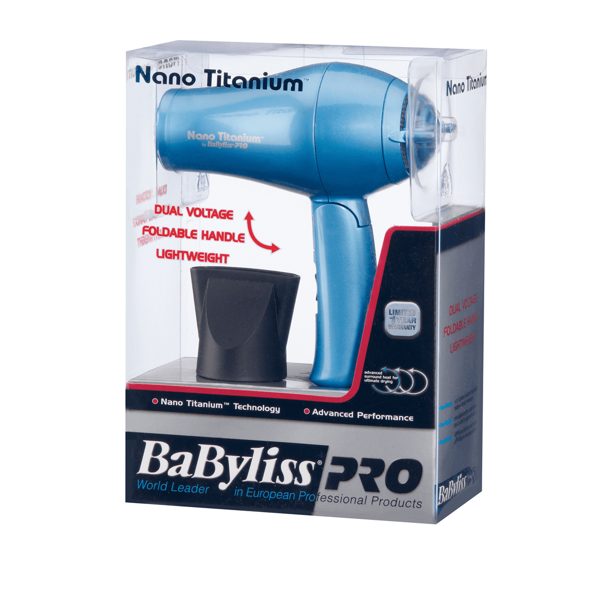 BaBylissPro Nano Titanium Travel Dryer